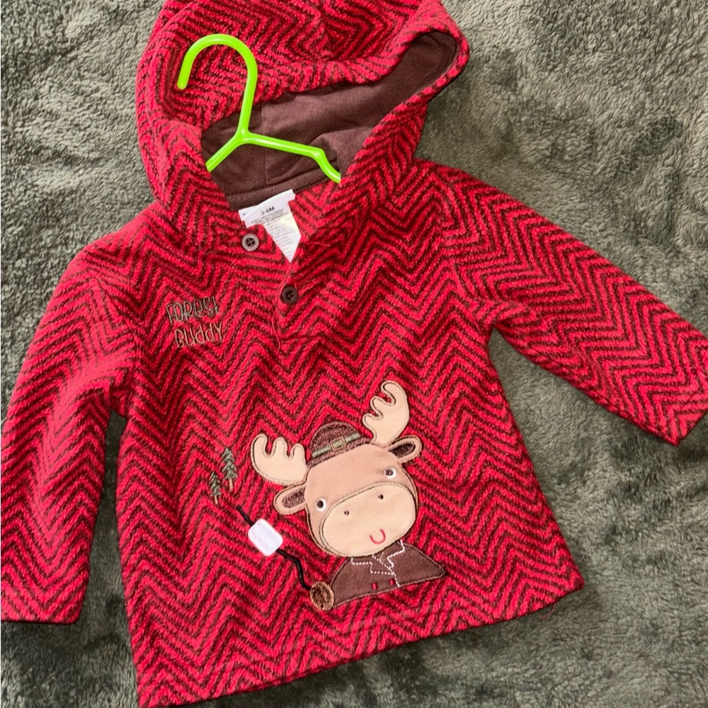 Vintage Buster Brown Red and Brown Zigzag Sweater